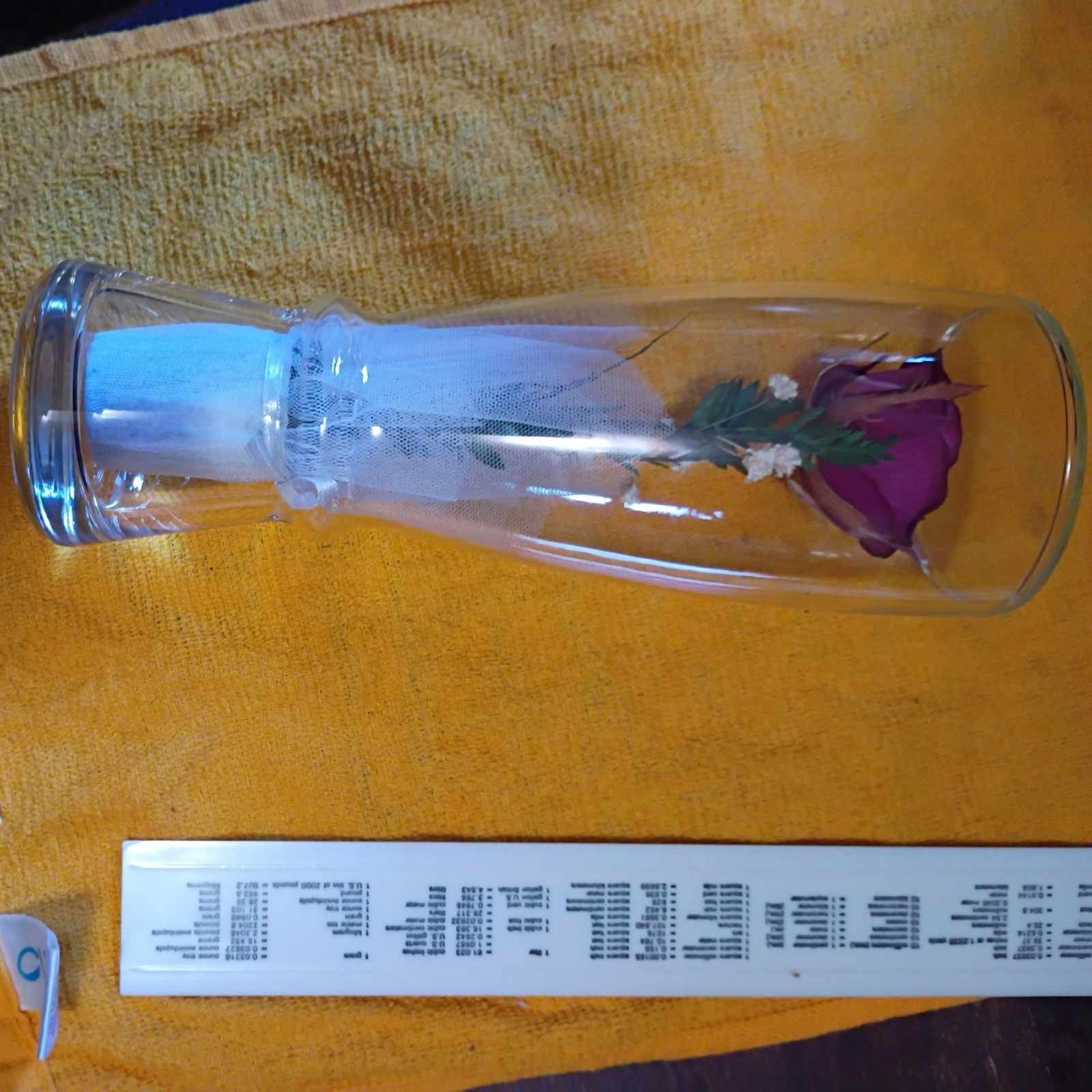 Beautiful Vintage Preserved Flowers Handmade Real Rose Sealed Glass