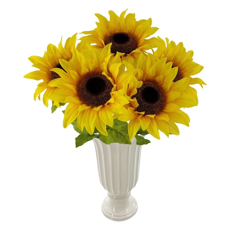 Artificial Sunflower Bush 19in Faux Flowers Indoor Decoration Centerpiece New