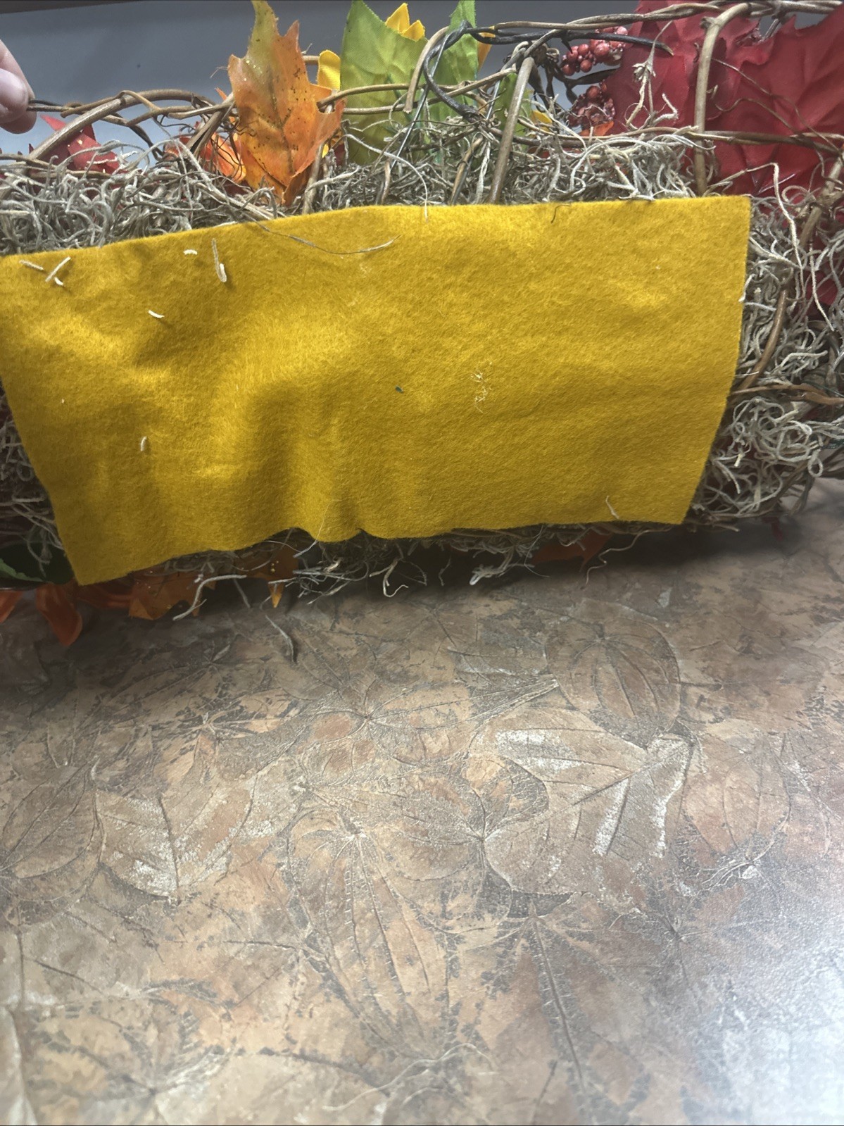 Homemade Fall Flowers And Foliage, Centerpiece Or Hang On Wall. Wire Casing