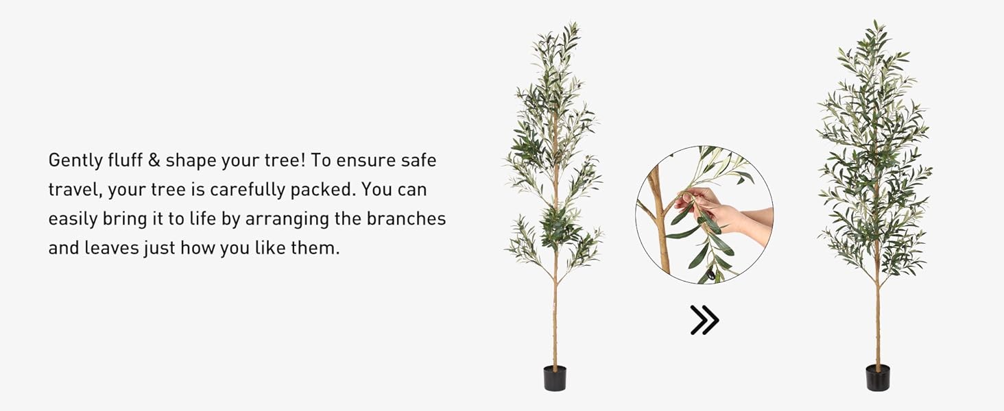 7FT Olive Trees Artificial Indoor, Tall Faux Olive Tree 7FT (84in) with Natural