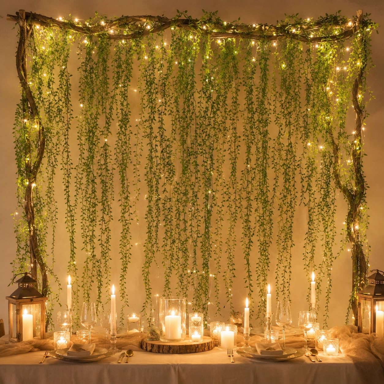 45 PCS Jungle Decoration Set, 75.8ft Artificial Hanging Willow Vines
