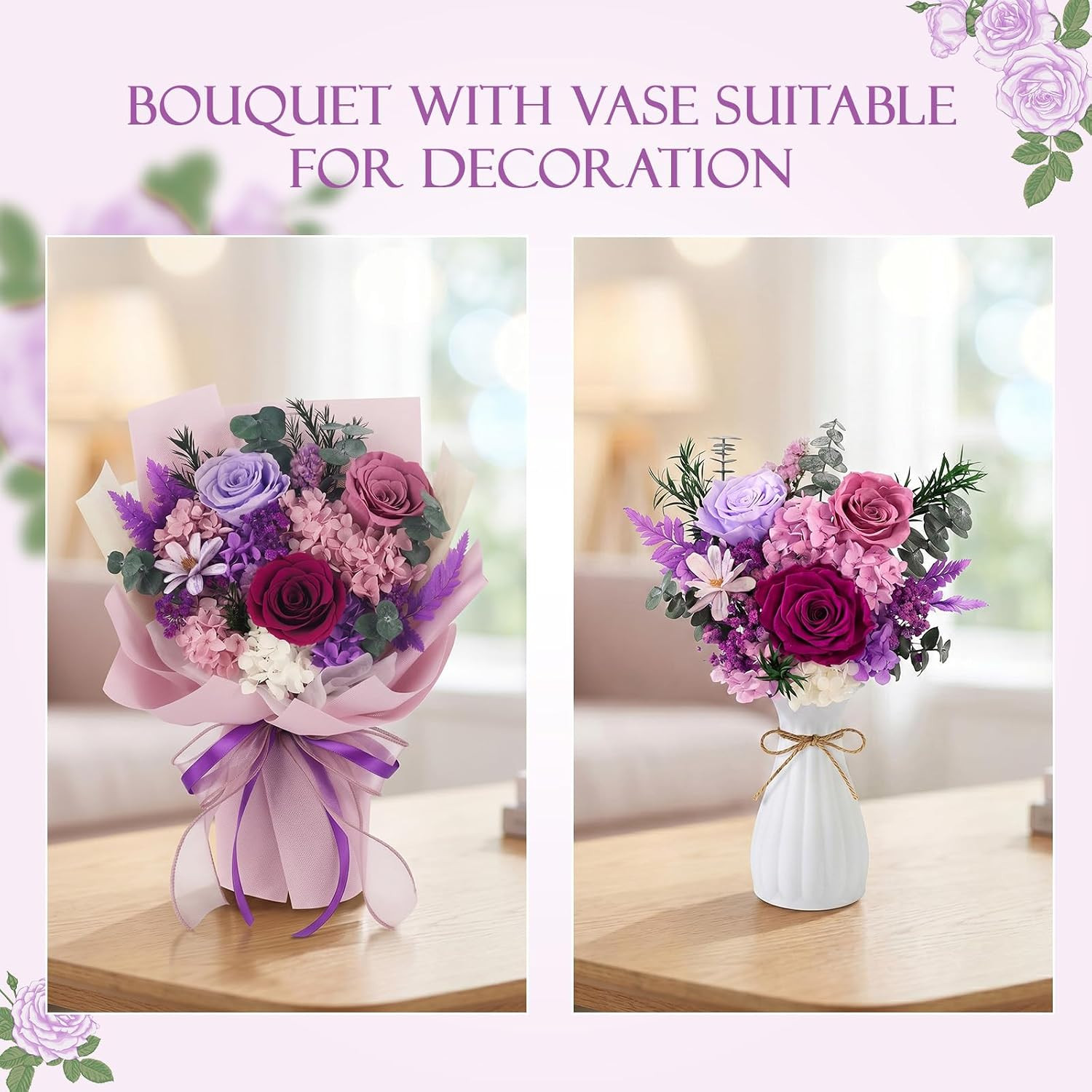 Flowers for Delivery Prime Preserved Flower Bouquet That Last 3-5 Years Real For