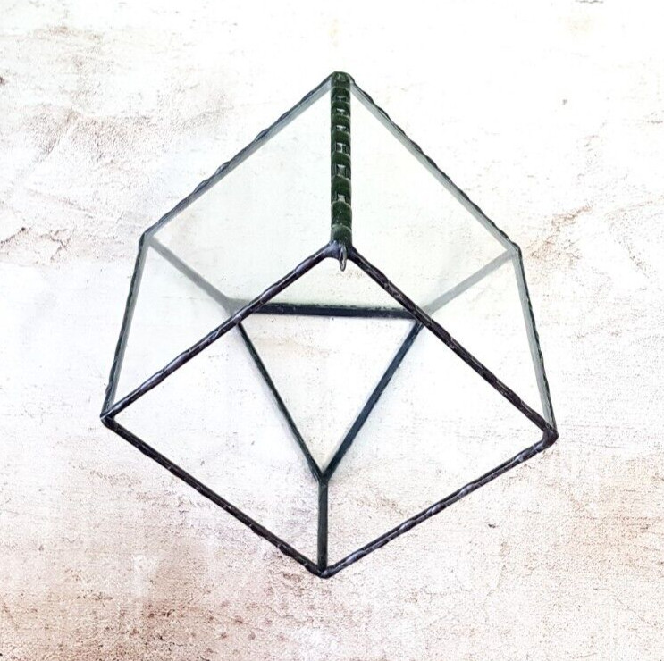 Stained Glass Terrarium Geometric Transparent 3 mm Hand Made Planter For Indoor