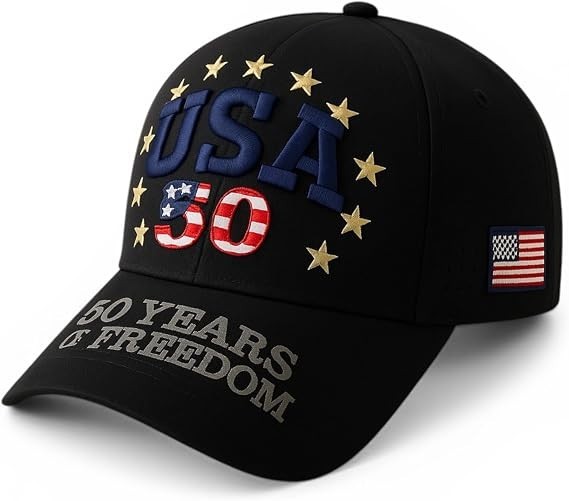 250th Anniversary USA Adjustable American Baseball Cap One Size Black Black 1