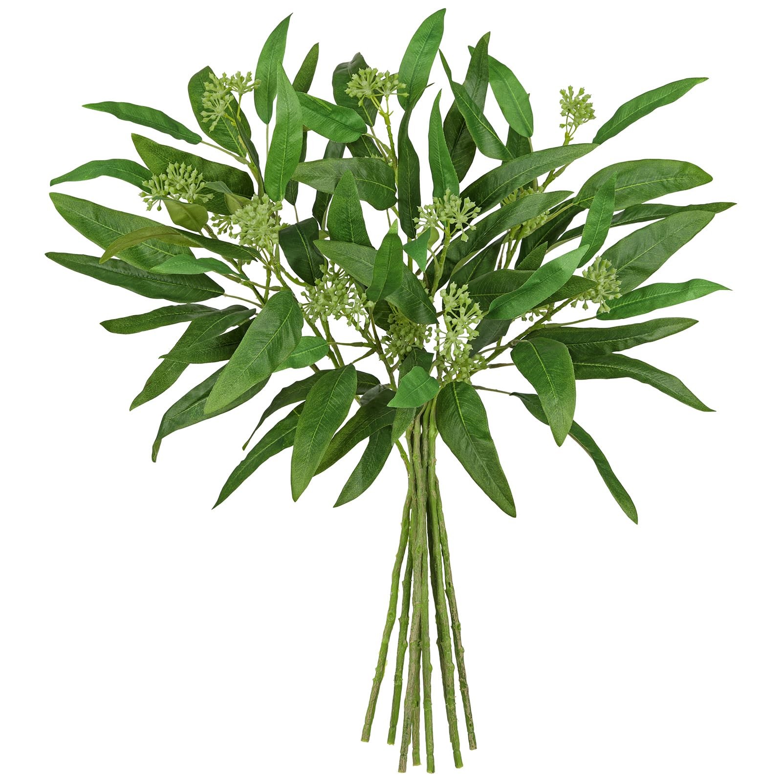 9Pcs Artificial Eucalyptus Stems Willow Eucalyptus Leaves, 18.5″ Fake Greener…