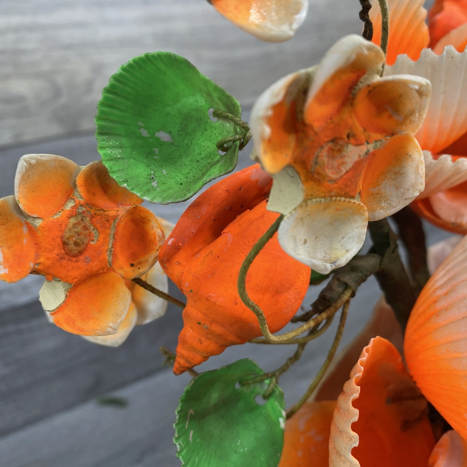 Vintage Seashells Kitschy Flower Bouquet Shell Floral Arrangement