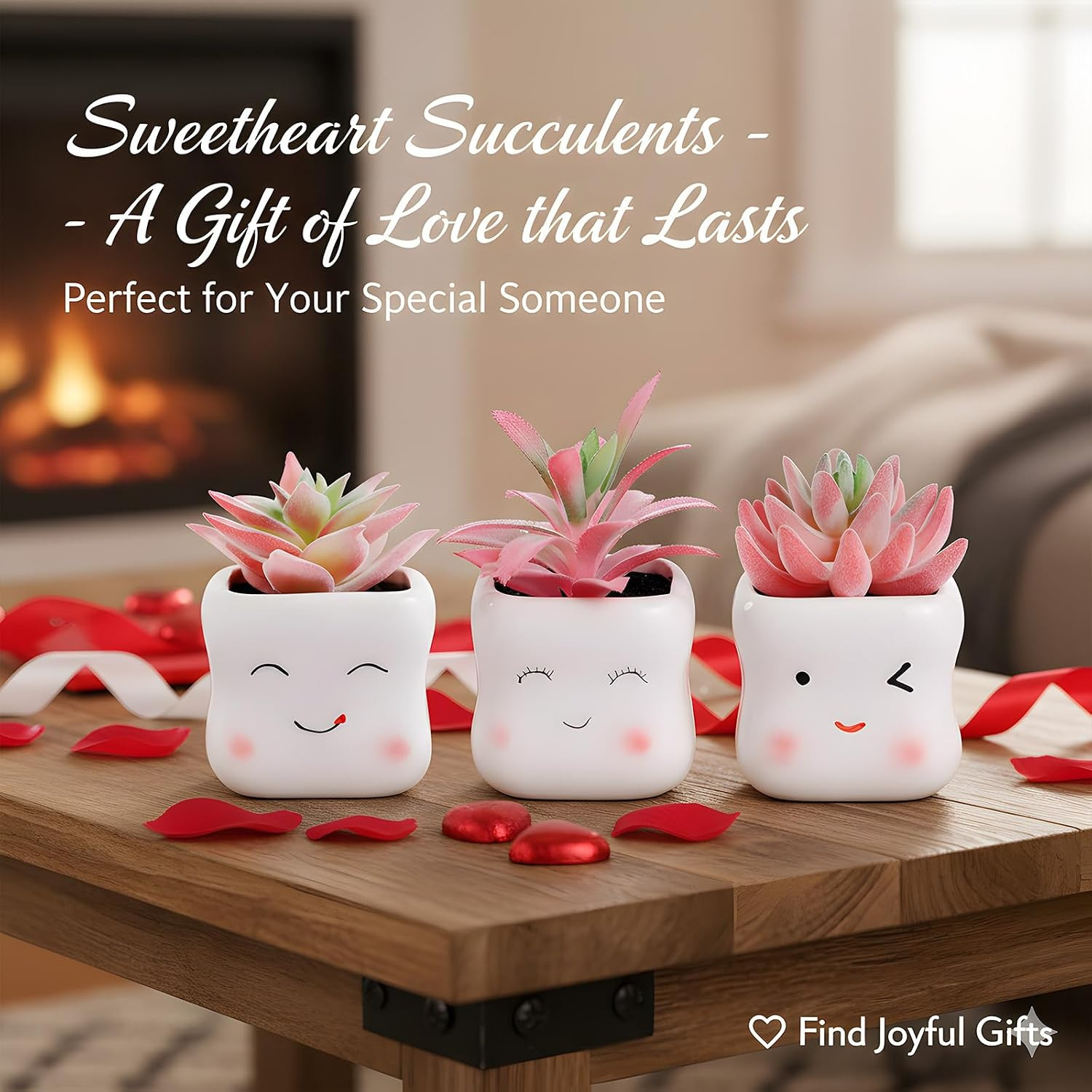 Adorable Mini Faux Succulents in Pots for Home Office Decor and Accessories