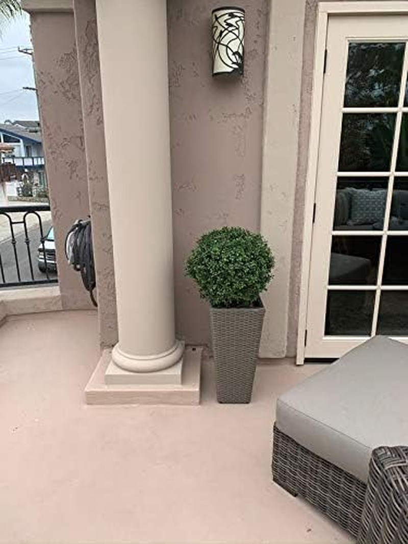 Set of 2 Potted 24” Artificial Topiary Trees for Outdoor Home Decor