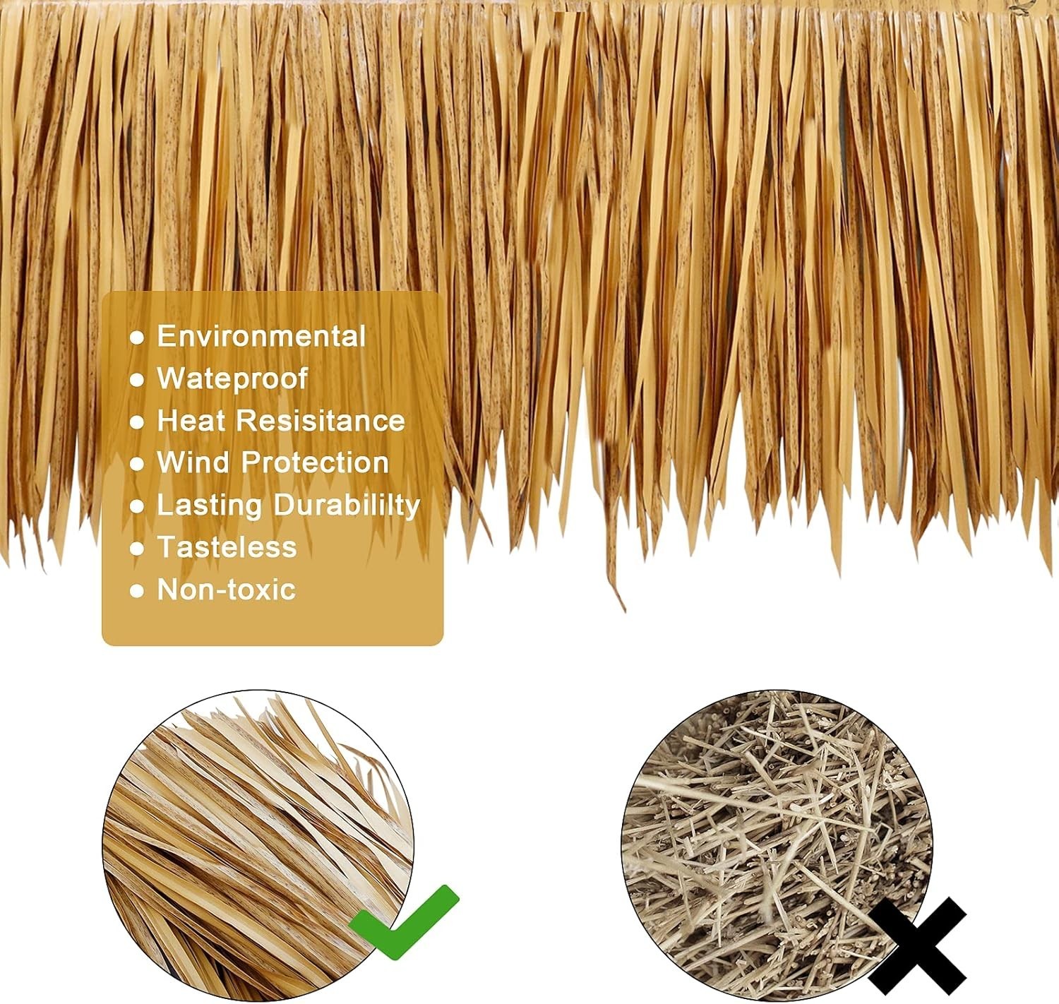 Versatile Waterproof Artificial Palm Thatch – 78.8″ Mexican Style for Garden