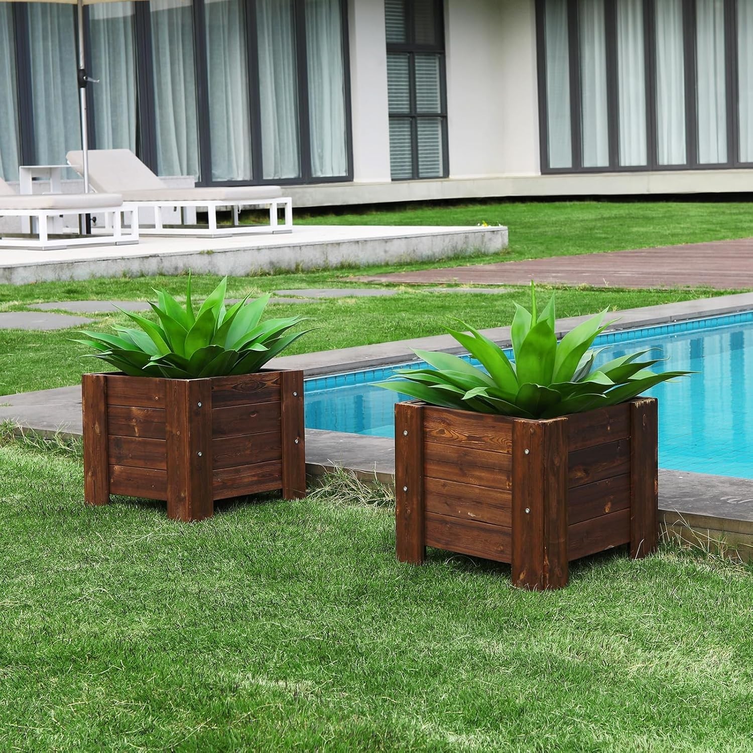2 Pack Artificial Plants Fake Agave Succulent Plant 28 Inch Big Size Faux
