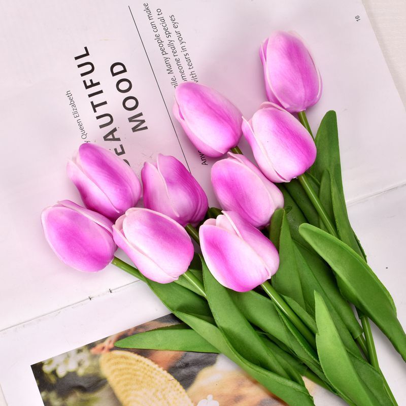 New Plastic Tulips Art Artificial Flowers For Home Decor Wedding Party Ceremony