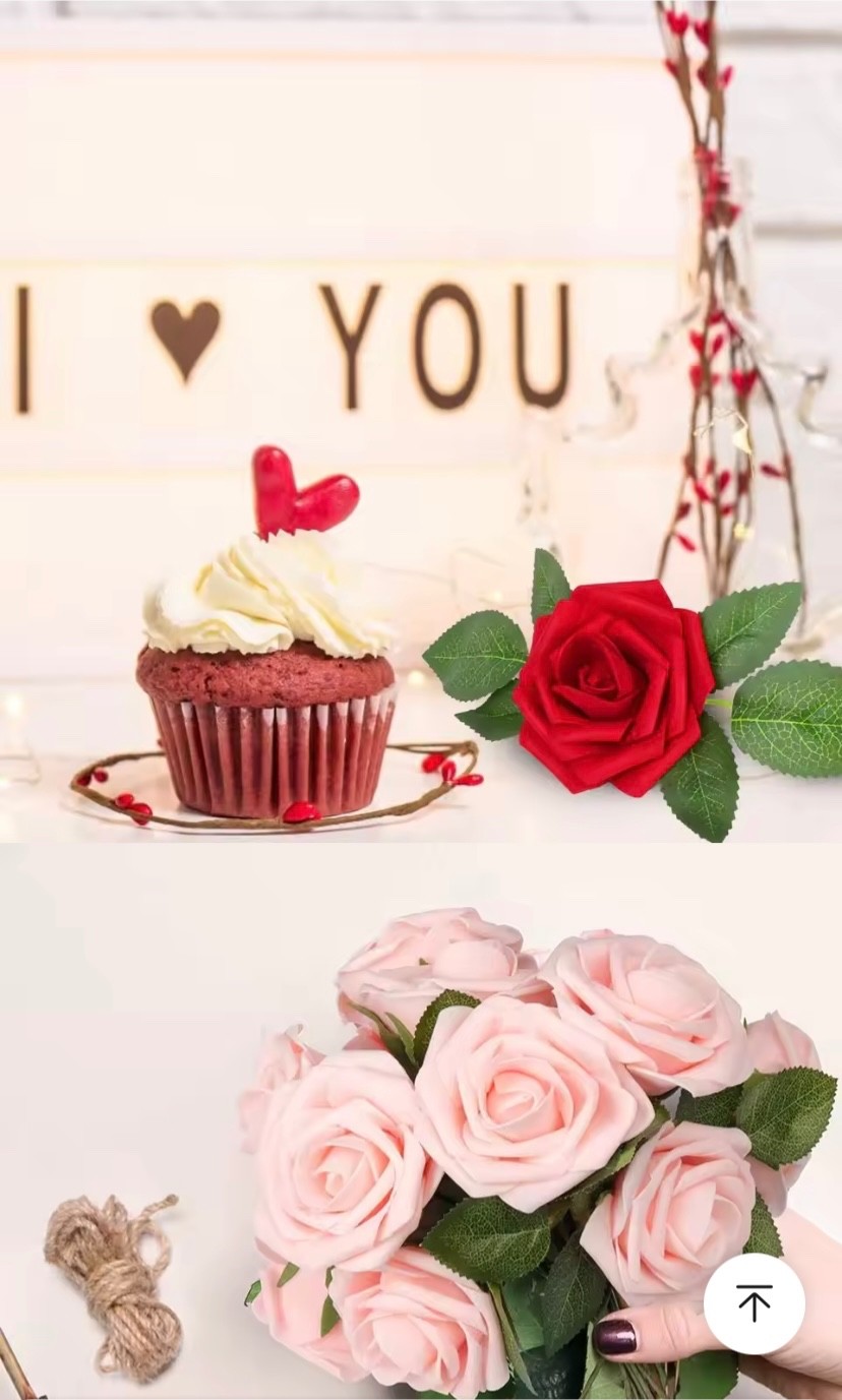 10/20Pcs Artificial Flowers Silk Red Roses Valentine’s Day Home Vase Garden Outd