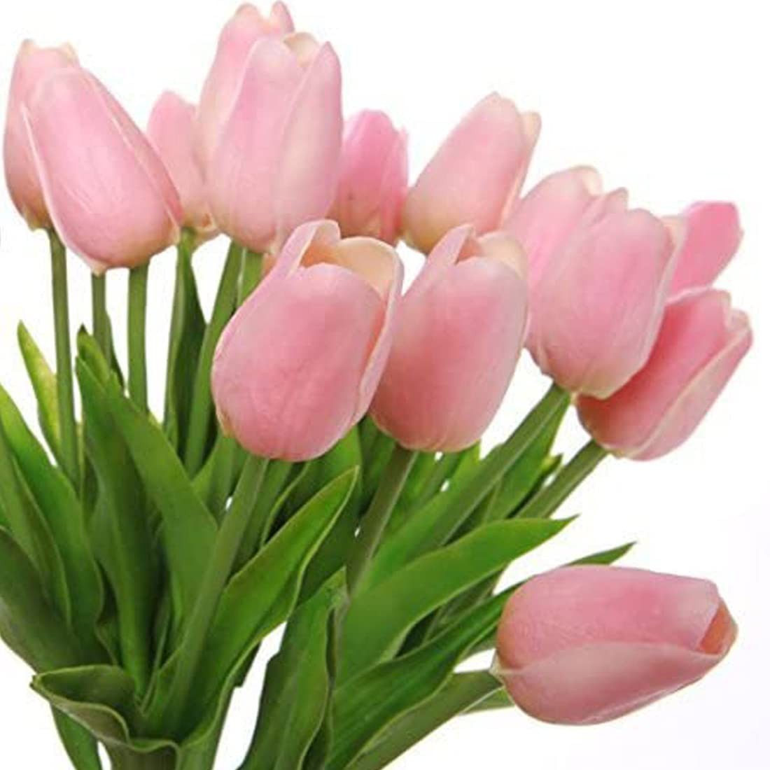 30 PCS Pink Mini PU Tulips Bouquet Premium Artificial Real Touch Plants