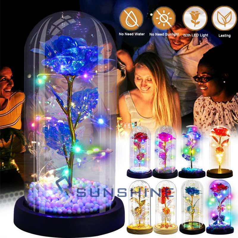 Galaxy Eternal Colorful Rose Romantic LED Light Flower Love Valentines Day Gifts