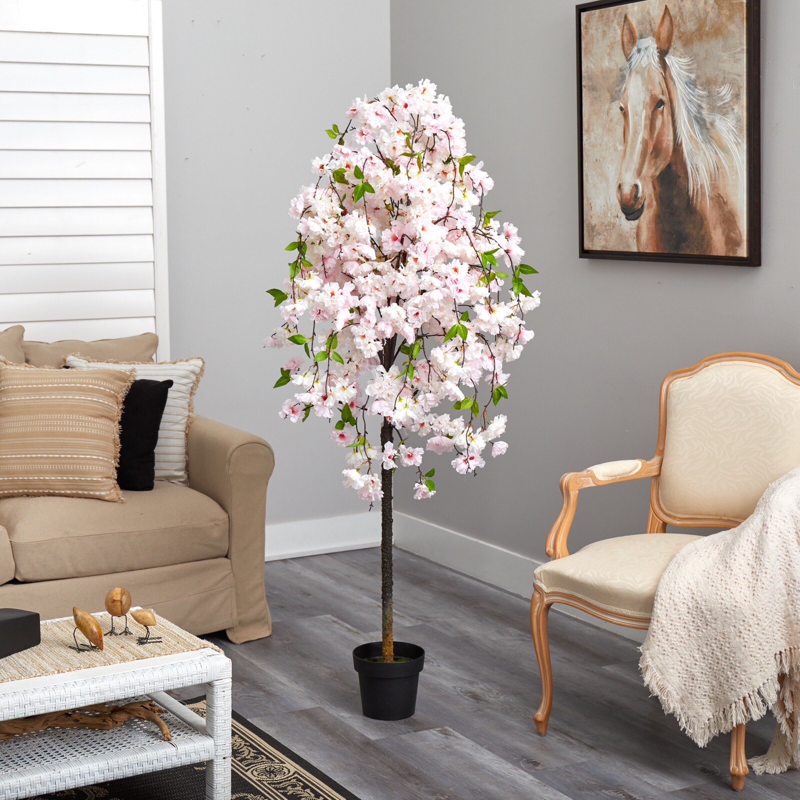 5’ Cherry Blossom Artificial Tree Home Office Decor. Retail $180