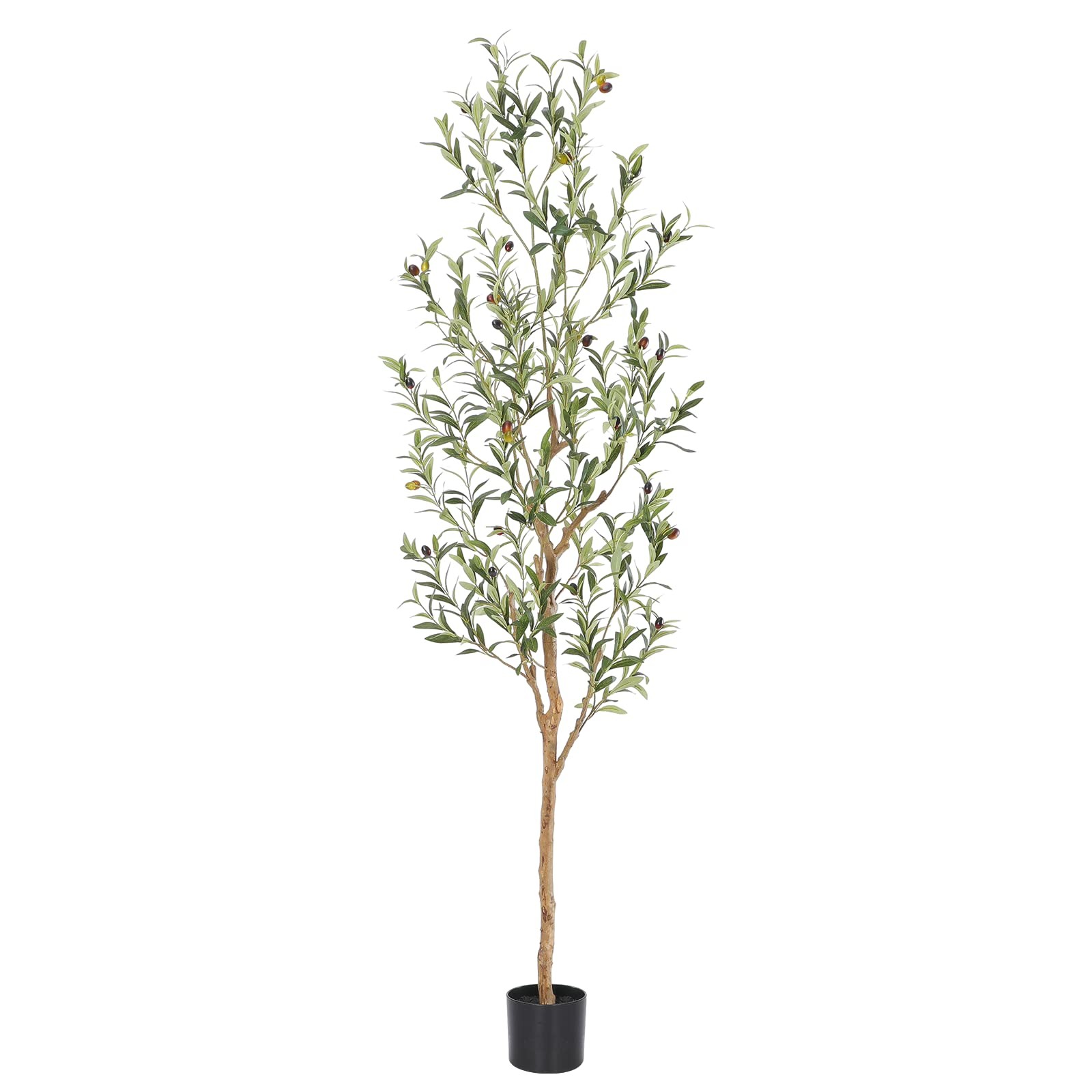 Faux Olive Tree 6ft，Olive Trees Artificial Indoor with Natural Wood Trunk and…