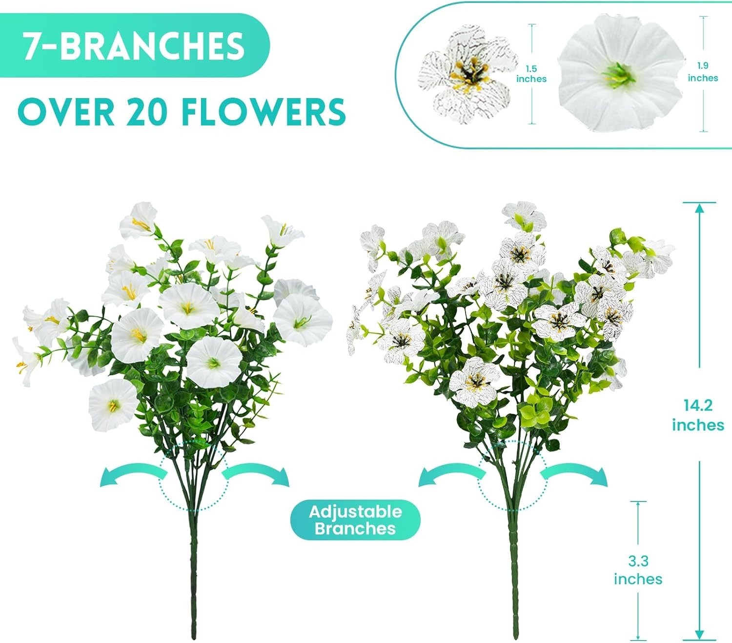Zero Maintenance Artificial Flowers for Home, Patio, and Garden – 12 Bunches