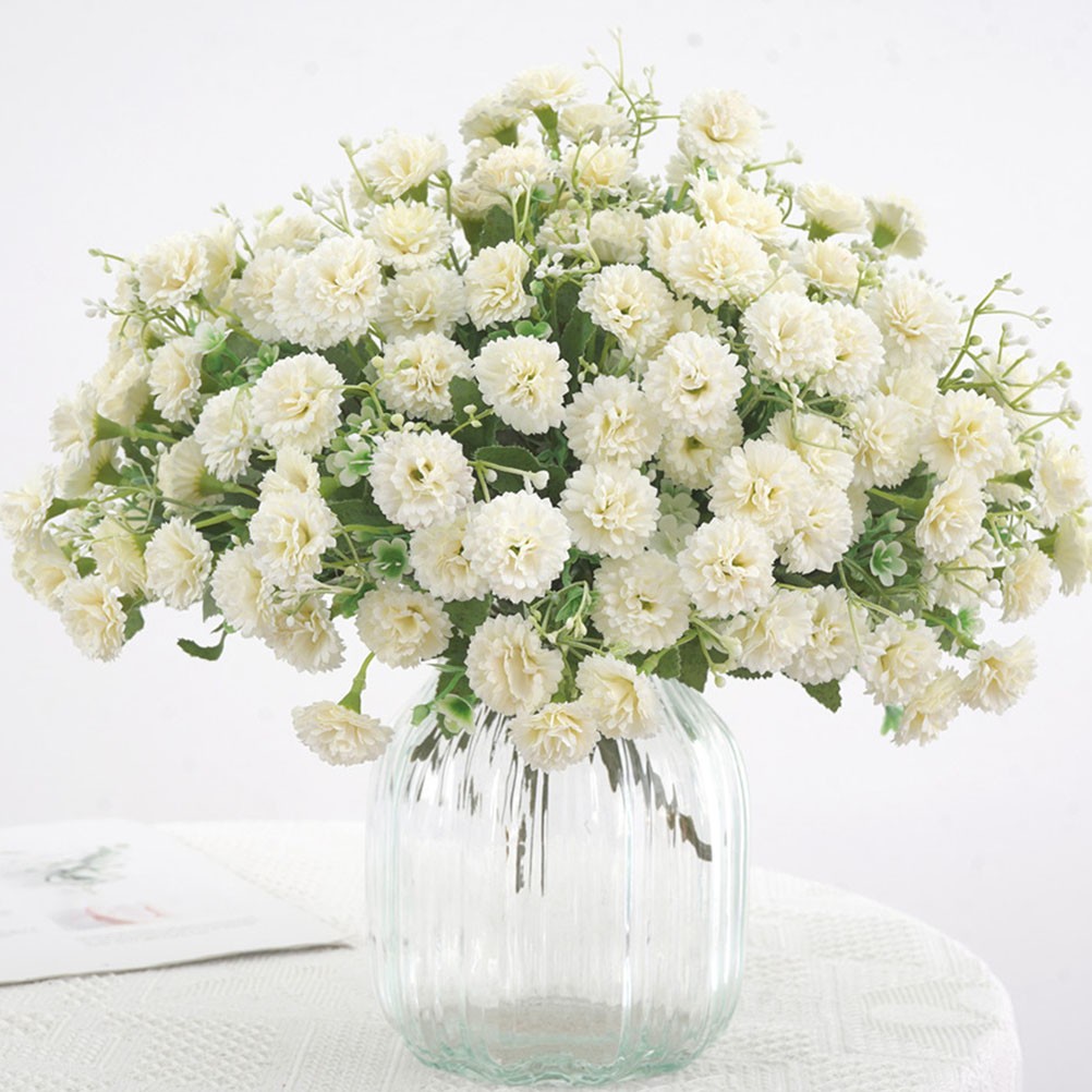 2Pcs Reusable Artificial Carnation Flowers Assorted Color Decorative Bouquet