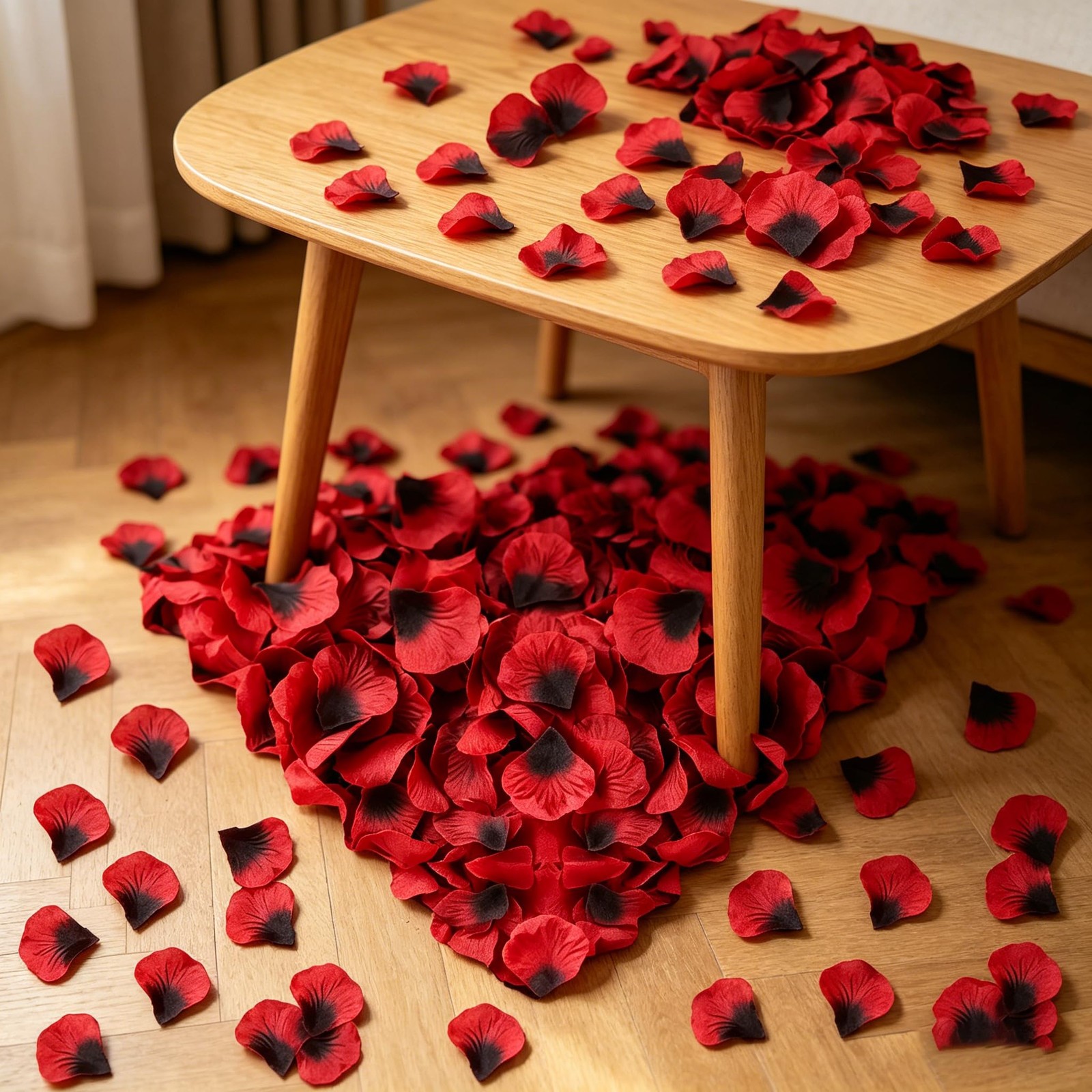 300PCS Fake Rose Petals for Romantic Night Romantic Festive Atmosphere Creati…
