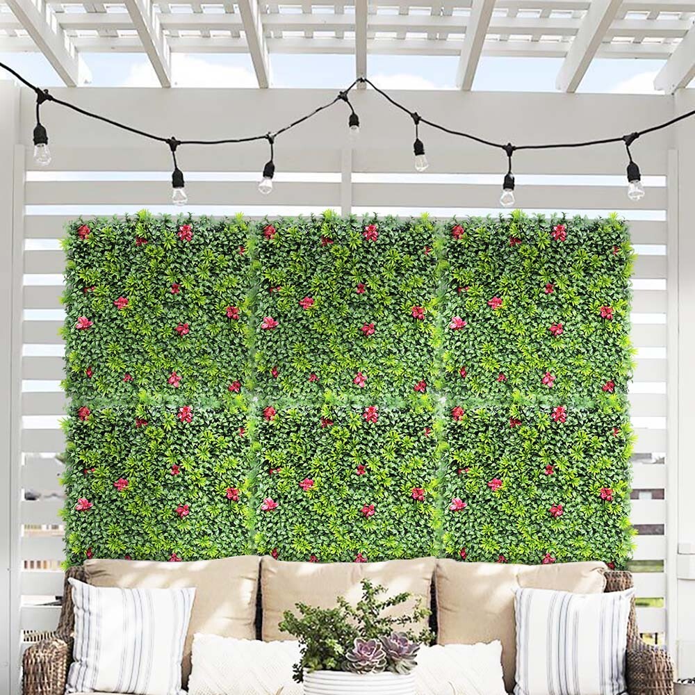 40″ Artificial Faux 3D Mix Leaves Wall Panel Fence Screen Home Outdoor Decor #01