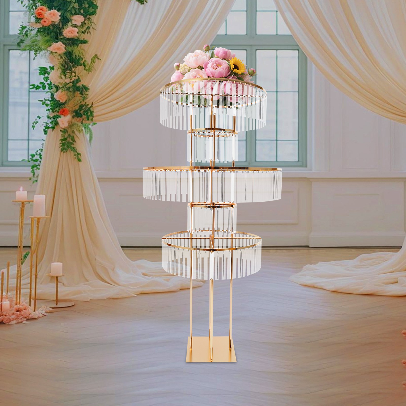 Metal Pedestal Stand 5.09ft Height Wedding Flower Stand Wedding Pedestal Stand