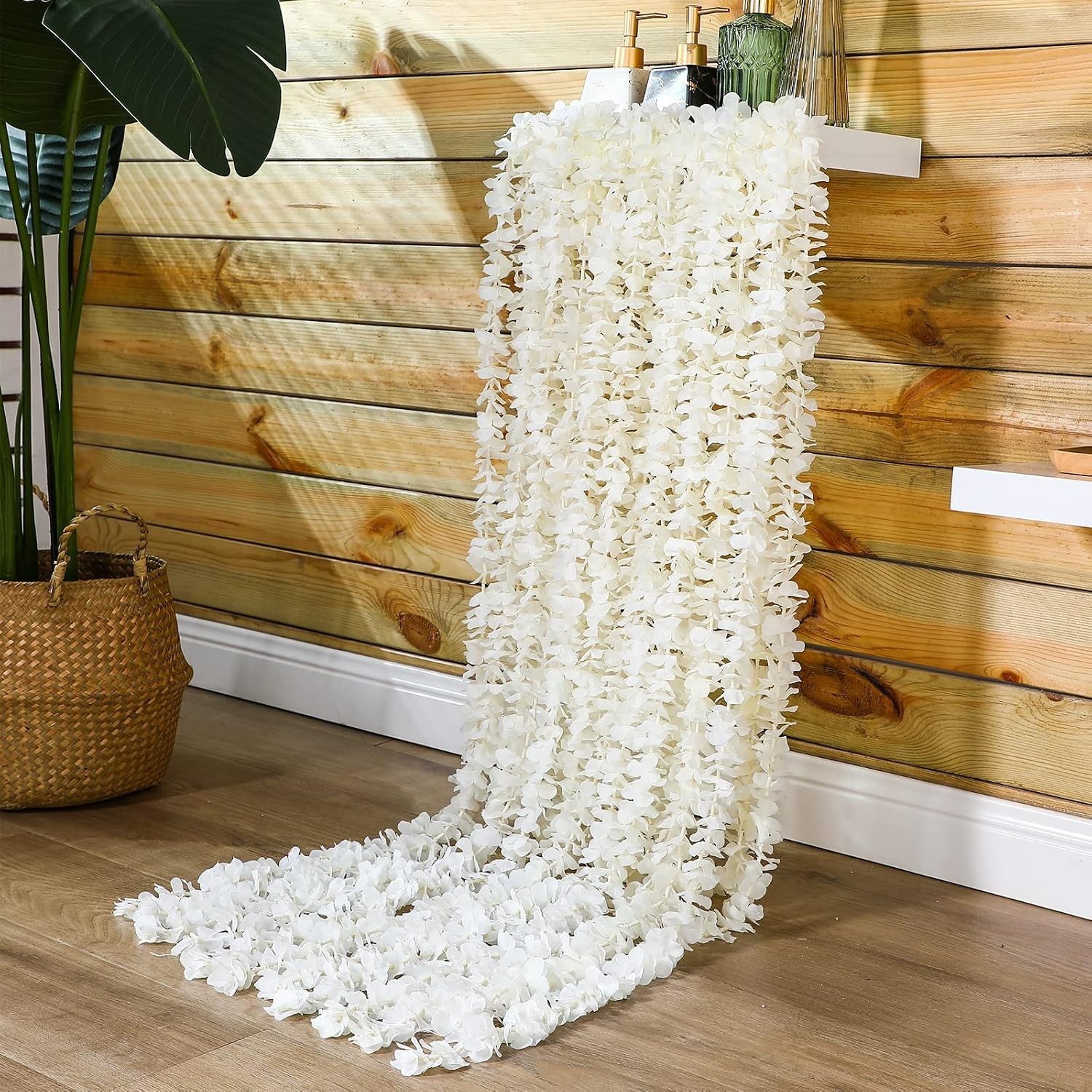 Stunning Faux Wisteria Hanging Flower Strings – 60 Pack Indoor/Outdoor Decor