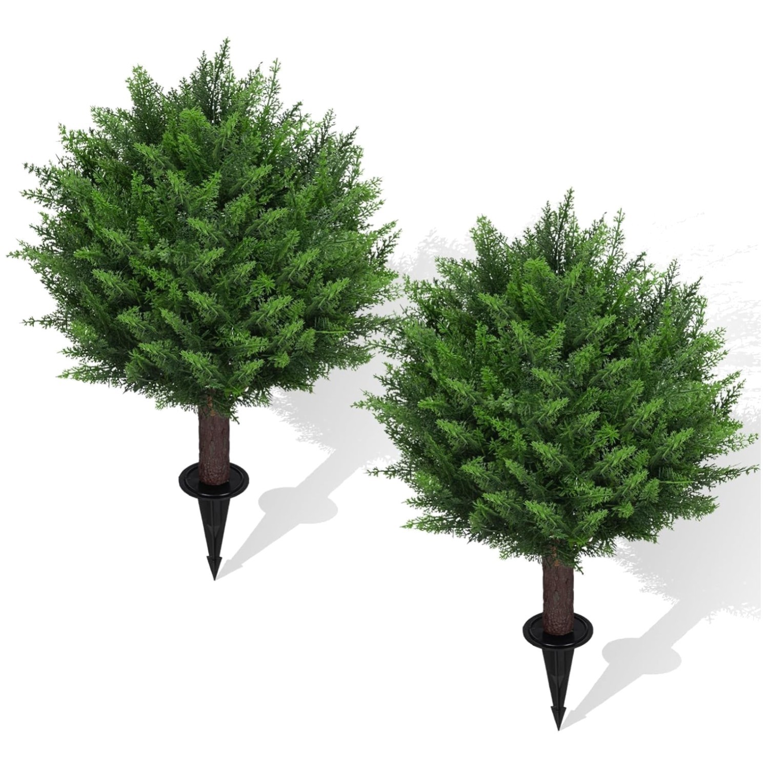 Realistic Cedar Topiary Trees for Outdoors – Set of 2