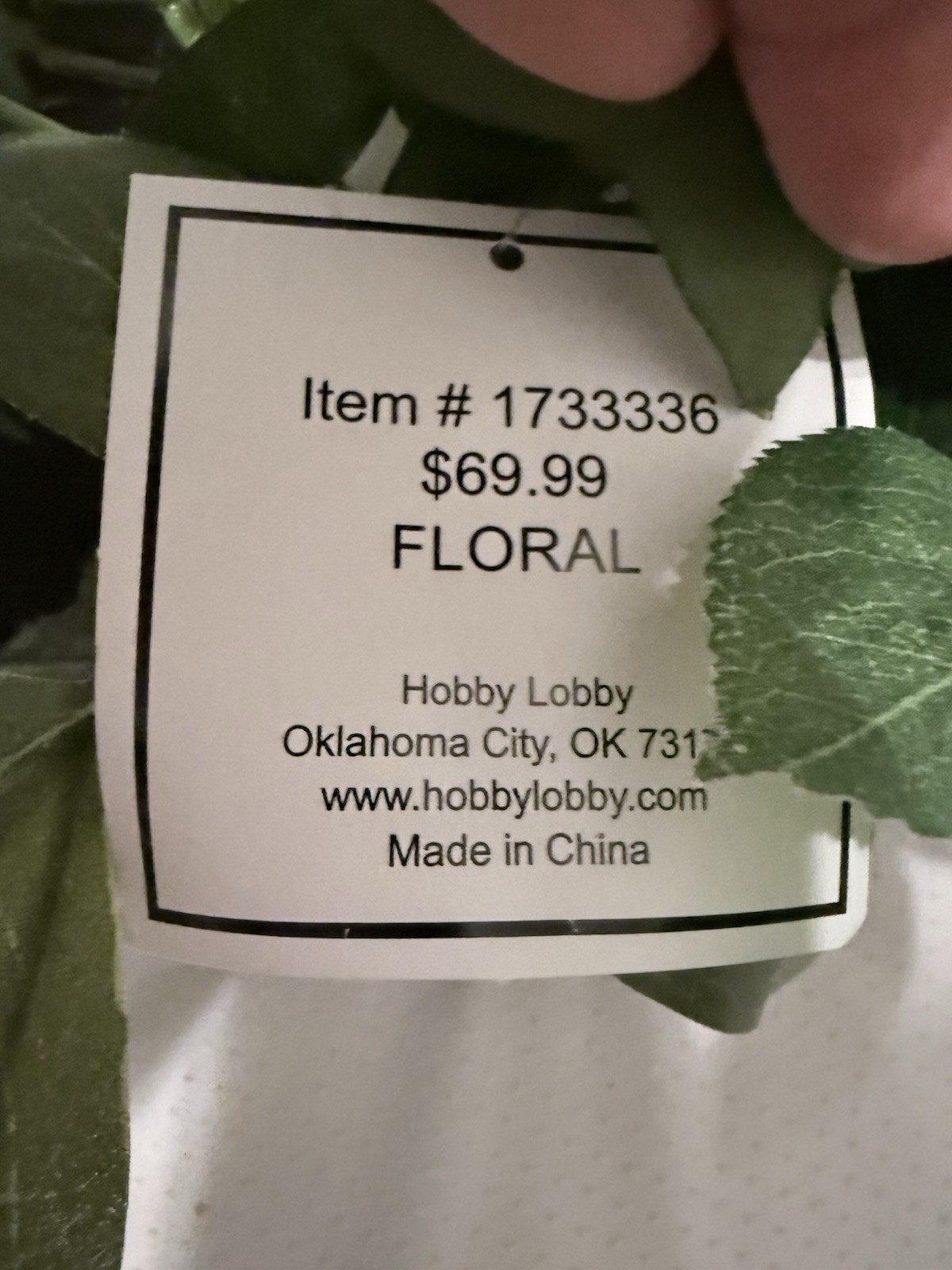 Hobby Lobby Artificial Peony Arrangement White Green Silk in Metal Container