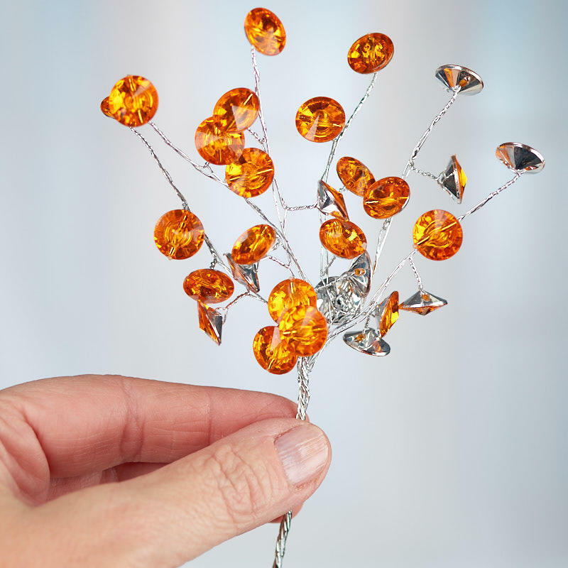 Gold Rhinestone Crystal Flower Sprays | 2 Sprays | For Corsages and Accenti