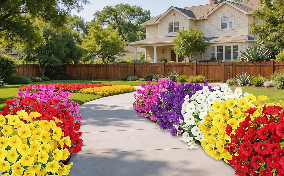 20 Pcs Artificial Morning Glory Flowers for Outdoors, Multicolor | Realistic
