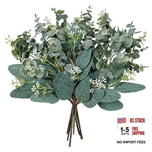 Mixed Eucalyptus Leaves Stems Bulk Artificial Eucalyptus Leaves Sprays Faux