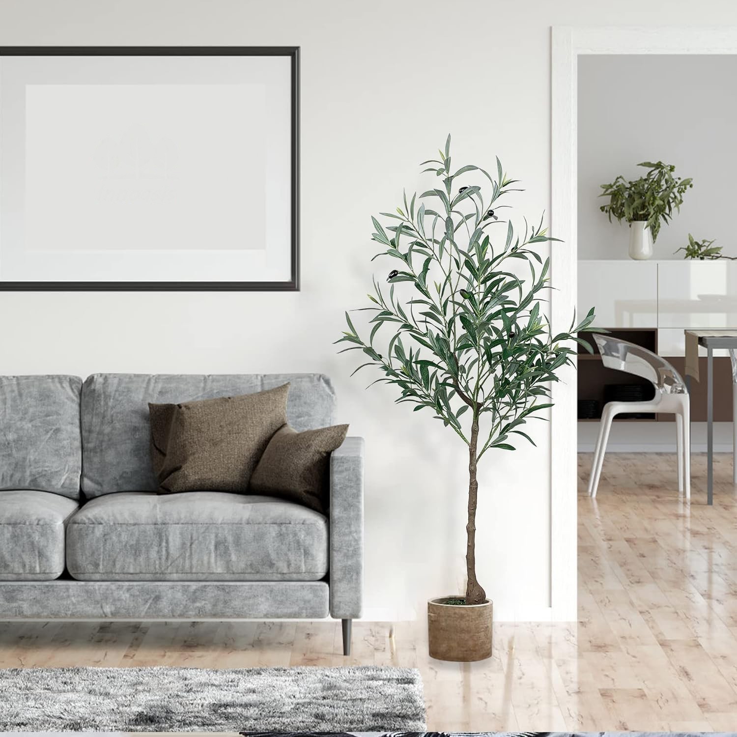 120cm Detachable Artificial OliveTree Potted Faux Greenery for Indoor Home Decor