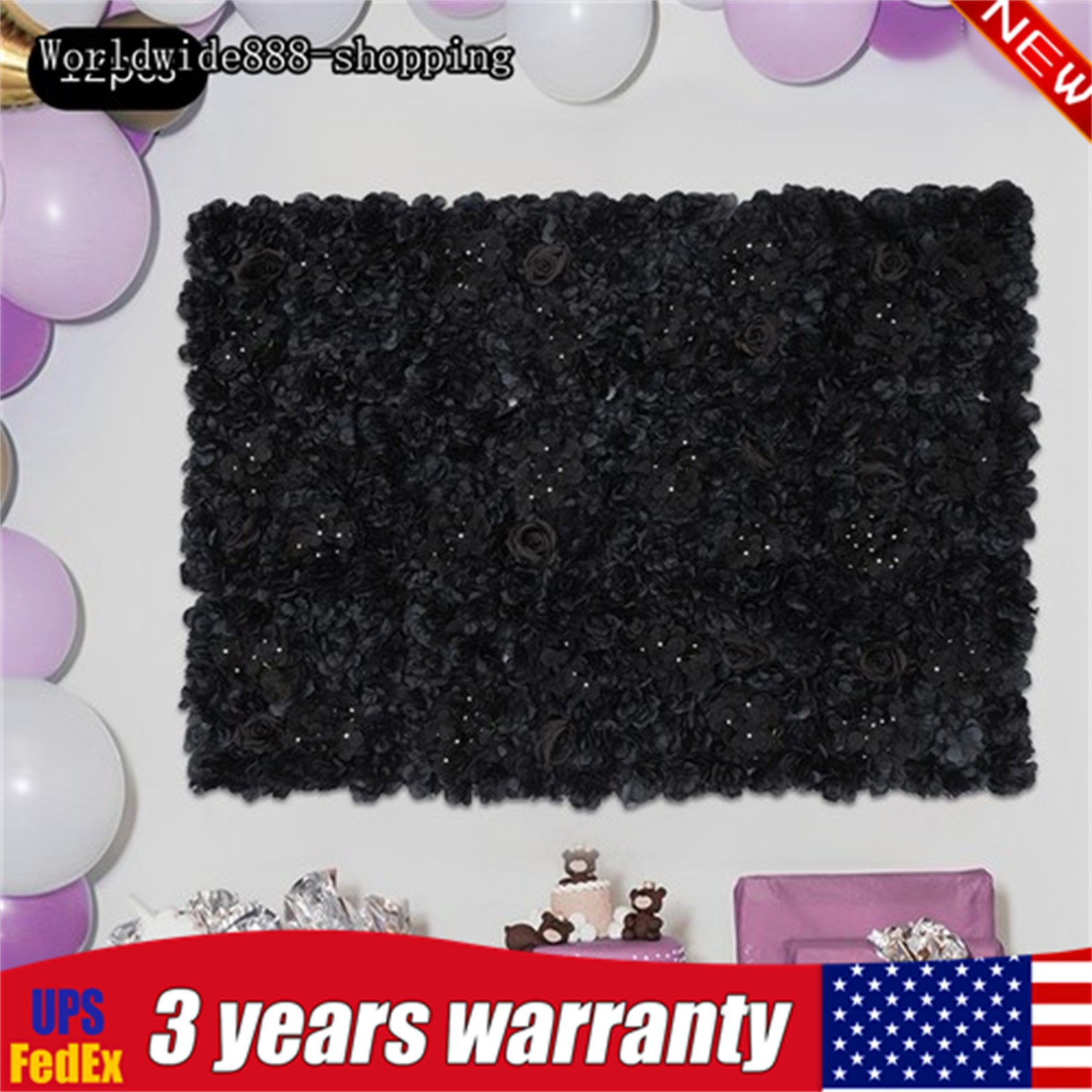 12Pcs Flowers Wall Panels Artificial Backdrop Hydrangeas Dahlias Roses Panels