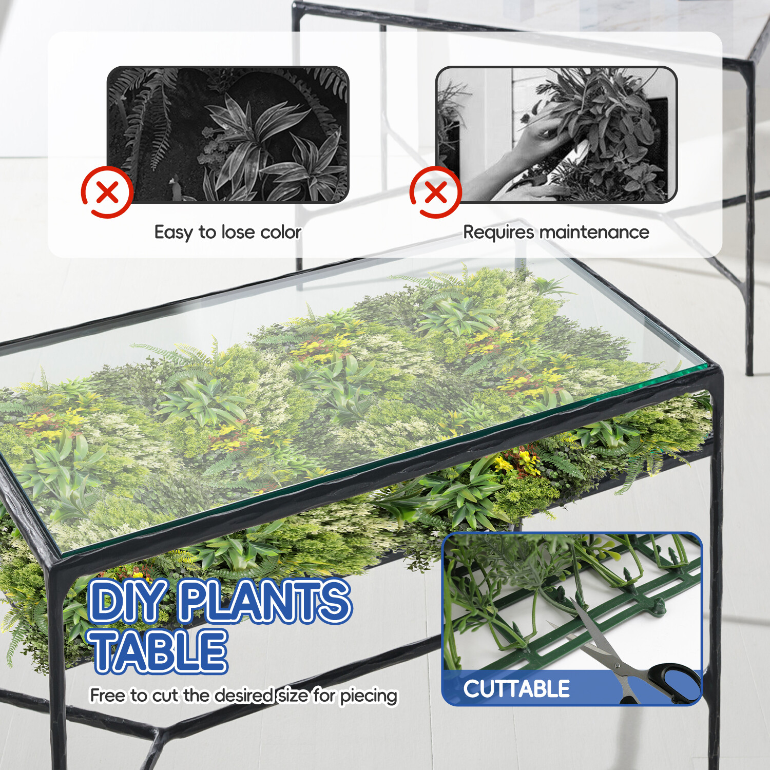 20″ x 20″ Artificial Plant Mat Mixed ABC Fence Panel Wall Hedge Decor 3-Pack #1