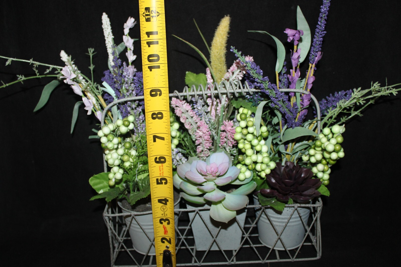 Mixed Artificial Succulent Arrangement in Metal Planter