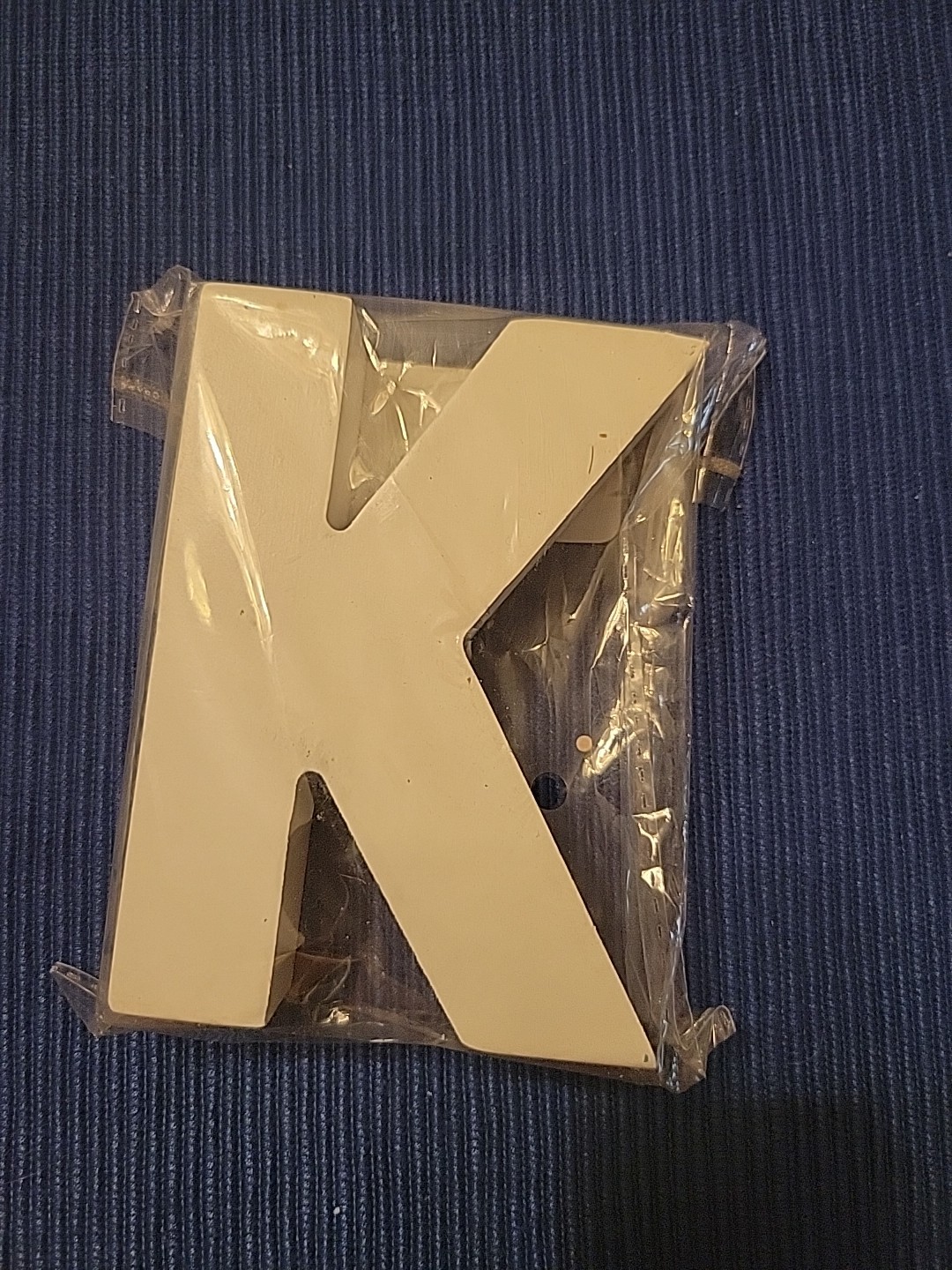 Block Letter K 4in Tall 3in Wide 1in Thick White