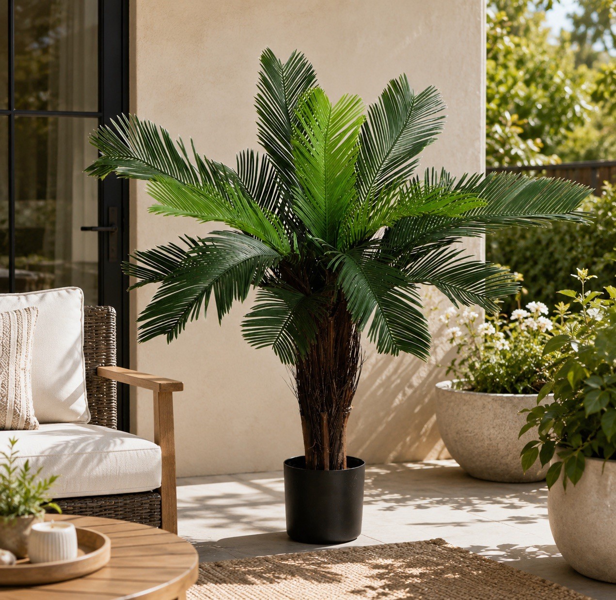3’ UV Cycas Artificial Palm Tree UV Indoor/Outdoor Home Decor.