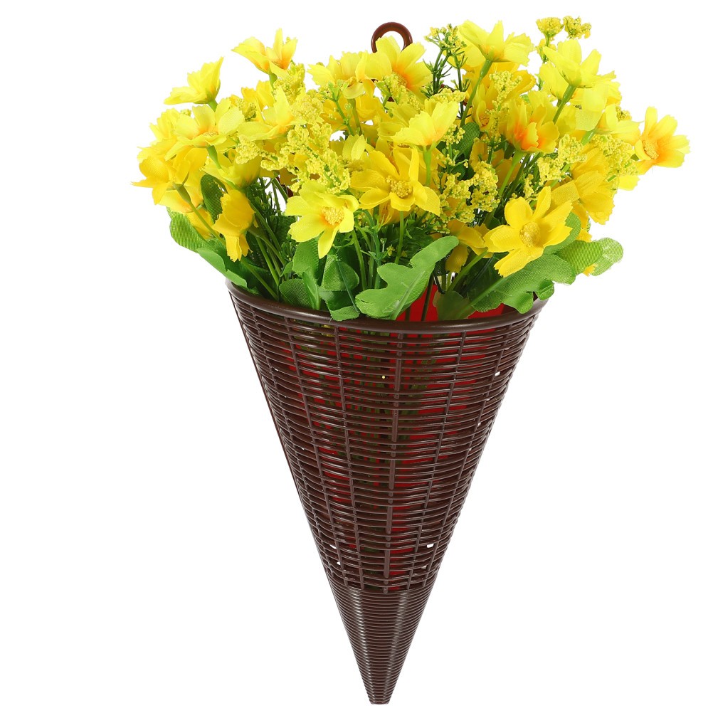 Hanging Basket Faux Flowers Wall Decor Artificial Door Fake Baskets