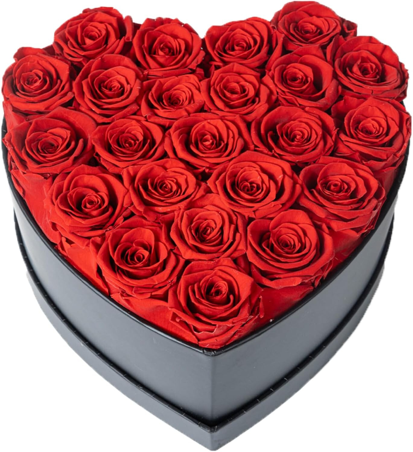 23 Real Preserved Roses Heart Shaped Box Gift for Mothers day