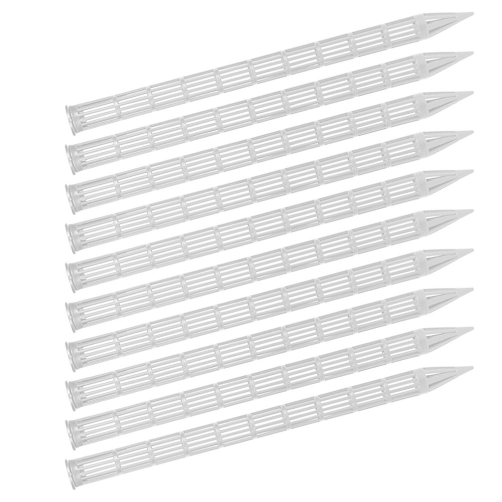 10Pcs White Plant Aeration Tubes for Pots Root Protection Anti Root Rot Stakes