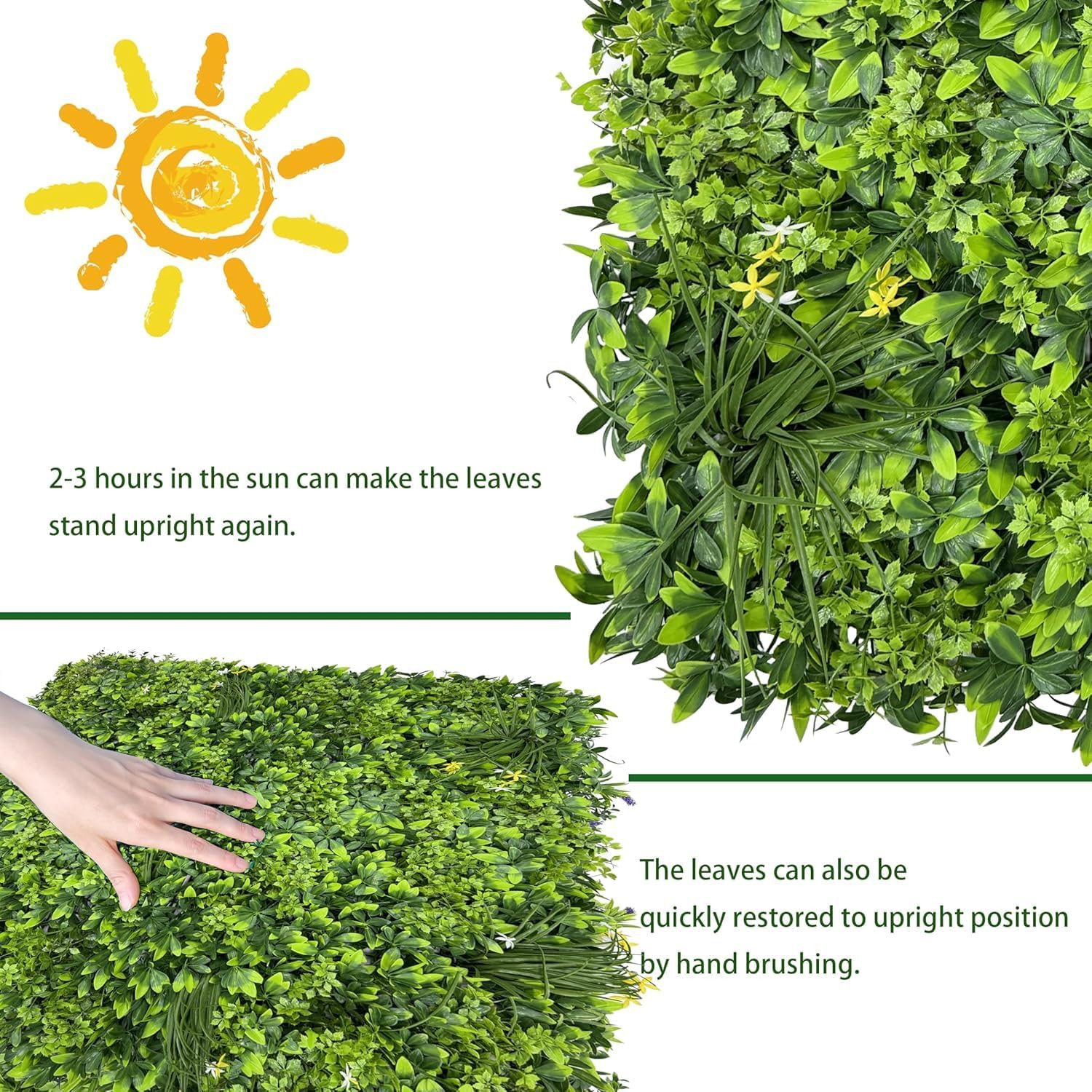 UV-Resistant Artificial Ivy Wall Roll – 40 Sqft Green Privacy Fence Screen