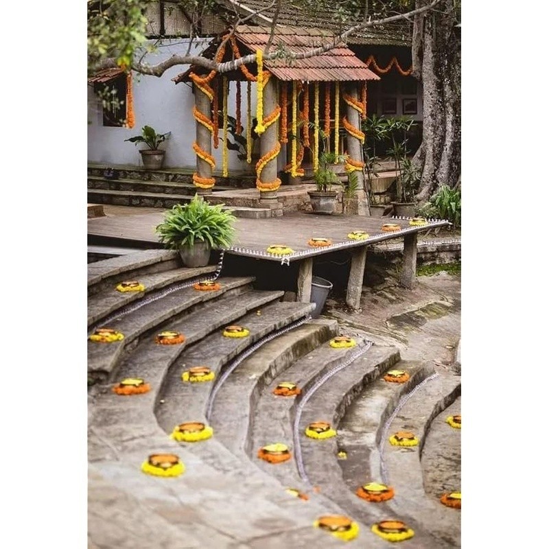 Vibrant Artificial Marigold Garland 15 Strands Wedding Diwali Festival Decor New