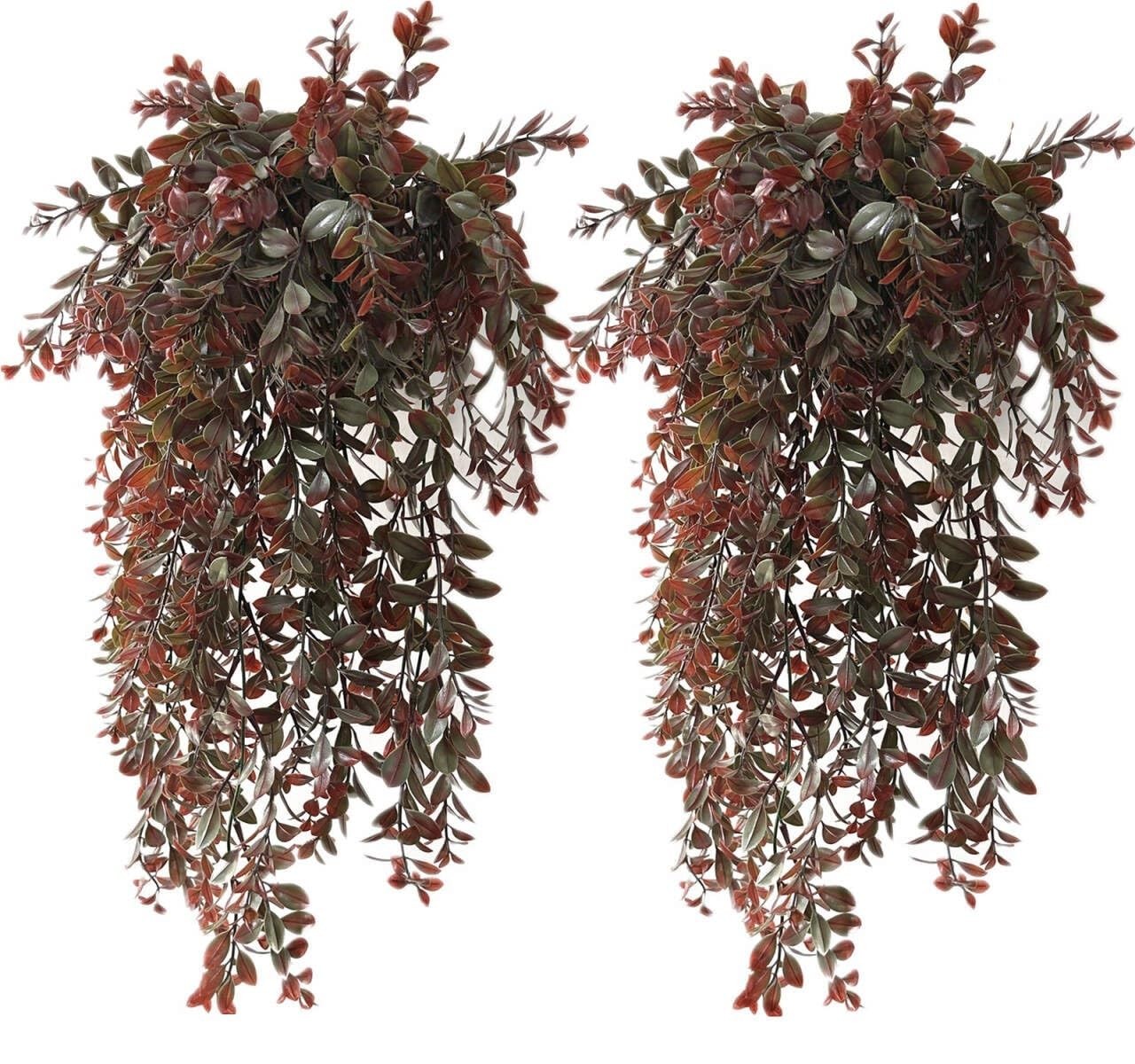Artificial Hanging Plants Fake Vines Greenery Plastic Leaves Ivy Faux Garland…