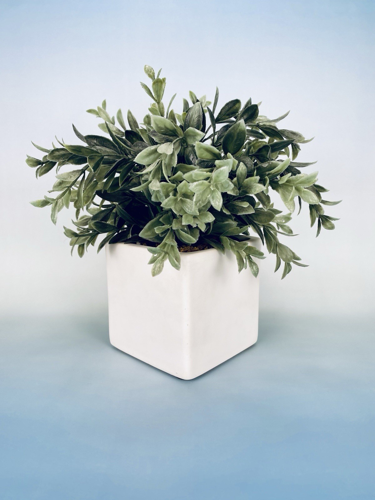 White Ceramic Square Planter Pot Faux Greenery Farmhouse Decor Hobby Lobby