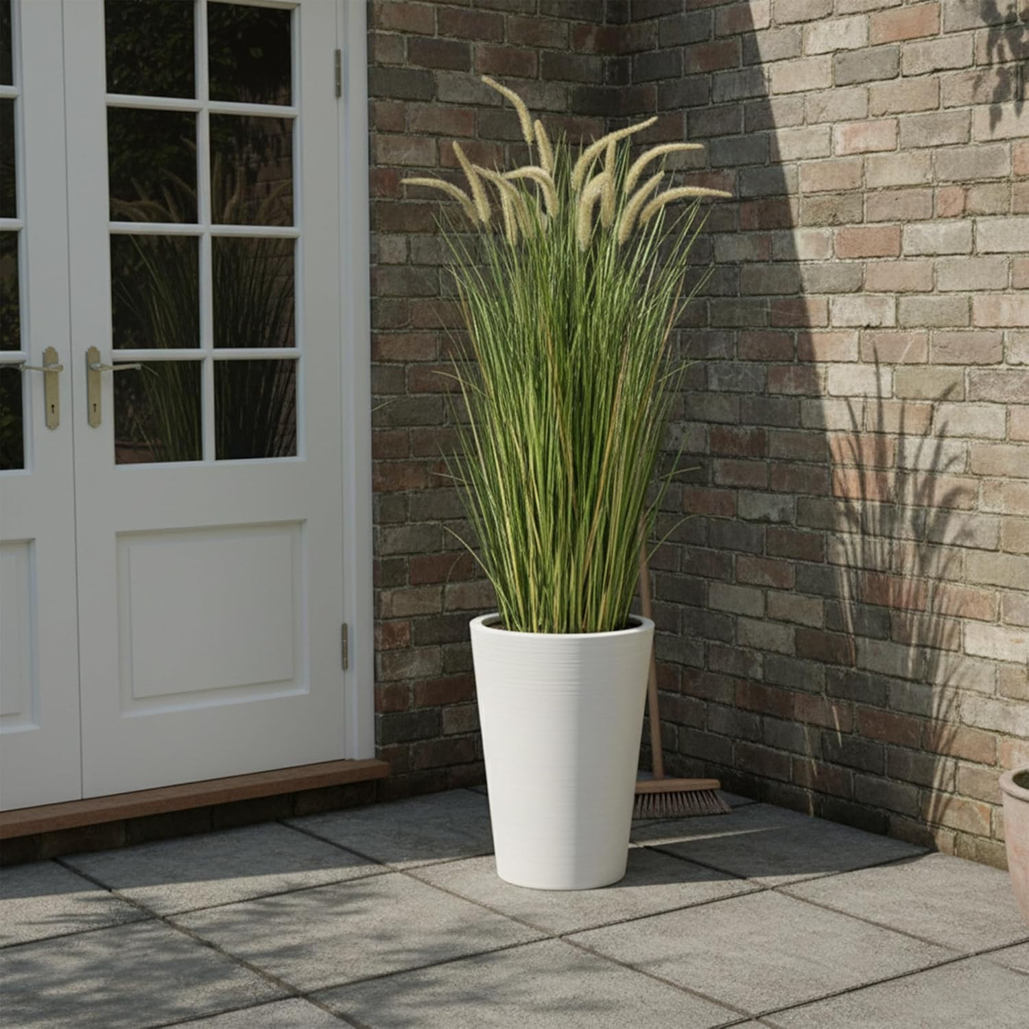5Ft Faux Horsetail Reed Grass in Pot – Perfect Indoor/Outdoor Decor