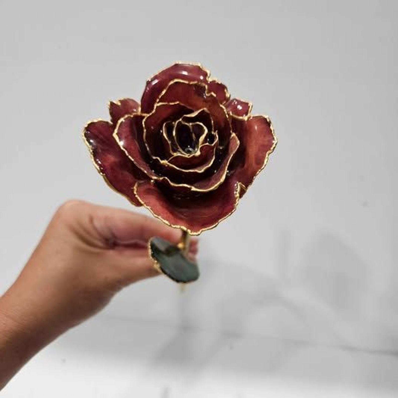 Gold Plated Red Rose