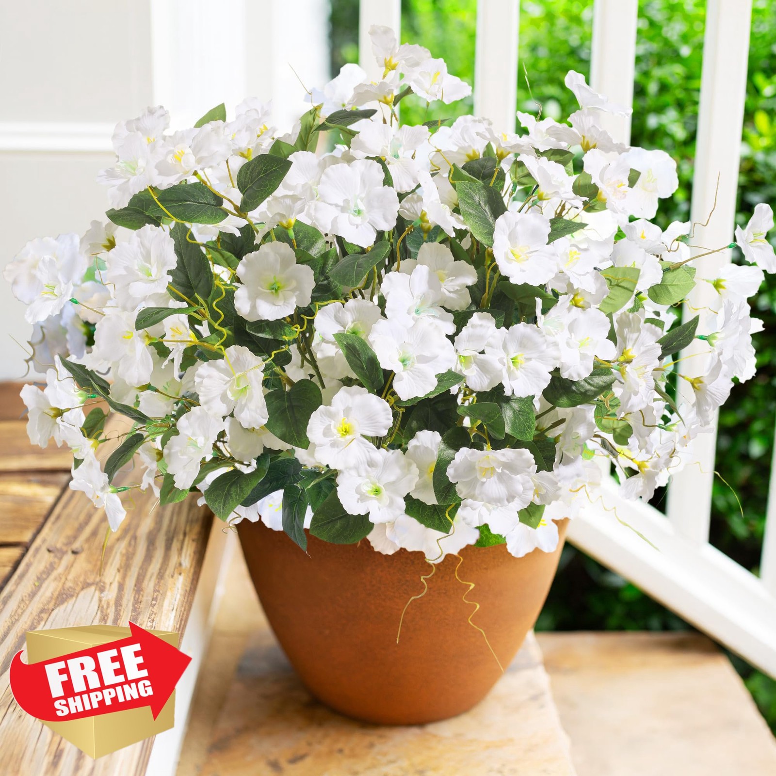 Fake Hibiscus Artificial Flowers for Outdoors Spring Summer Decoration, 6 Bun…