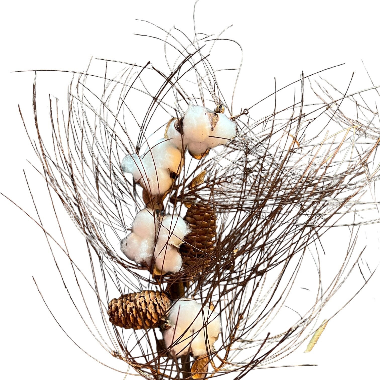 Primitive Dried Pine Needles Natural Cotton Ball Home Office Spa Wedding Decor