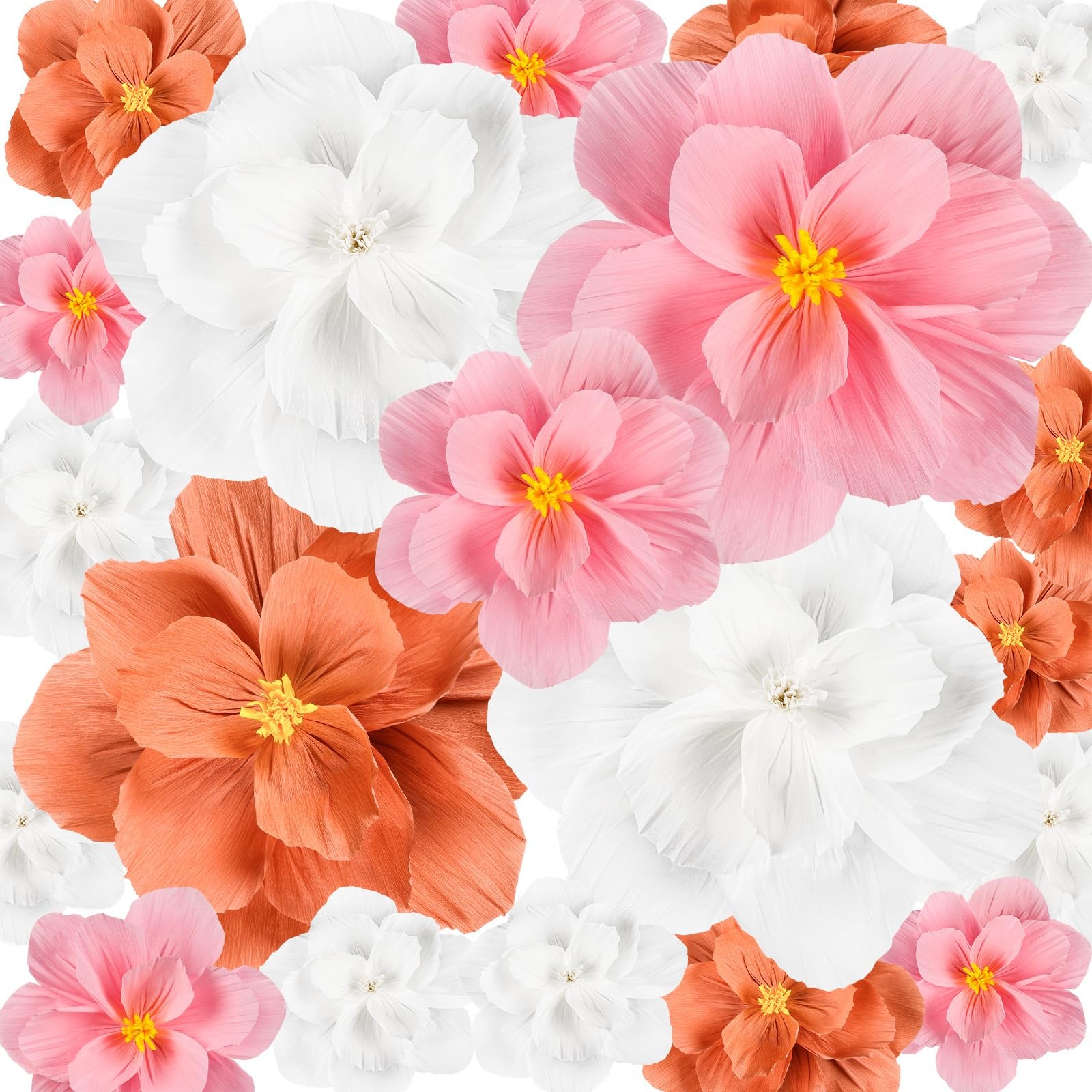 20 Pcs Giant Paper Flowers Decorations for Wall 24” 12” 8” Large Colorful …
