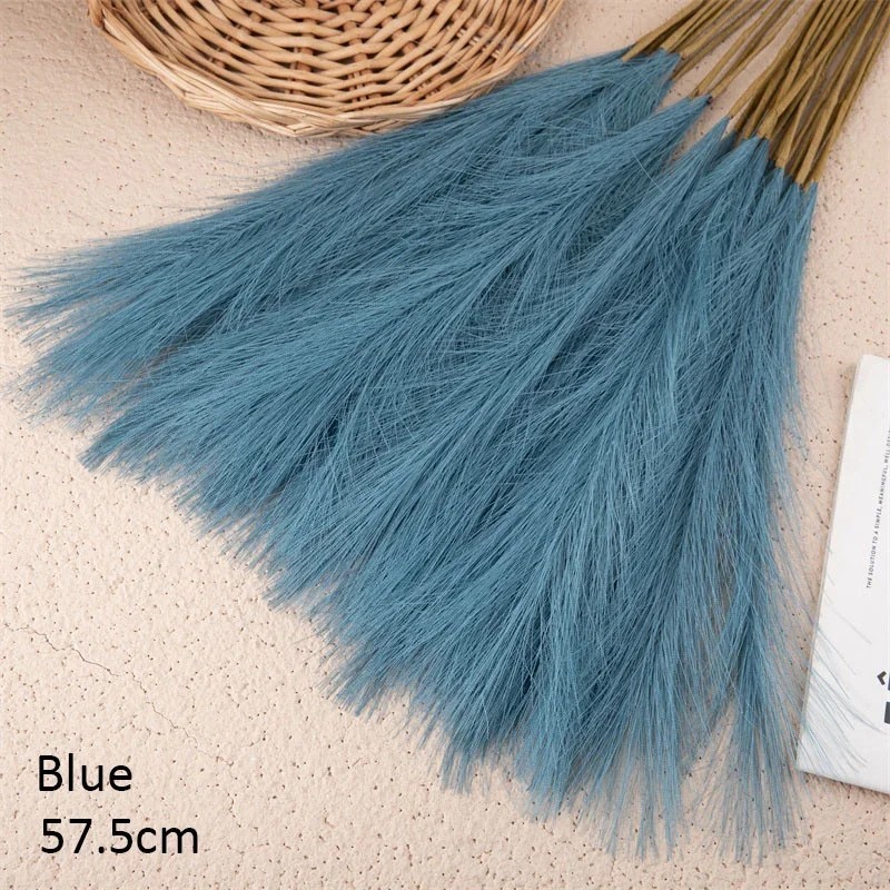 10Pcs Artificial Pampas Grass 56cm Silk Reed Bouquet Boho Decor